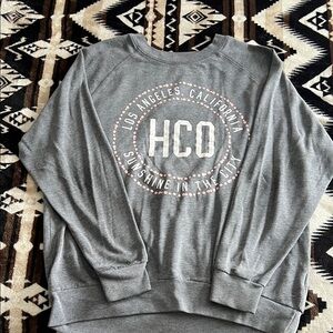 Hollister Gray Sweatshirt with Pink Graphic